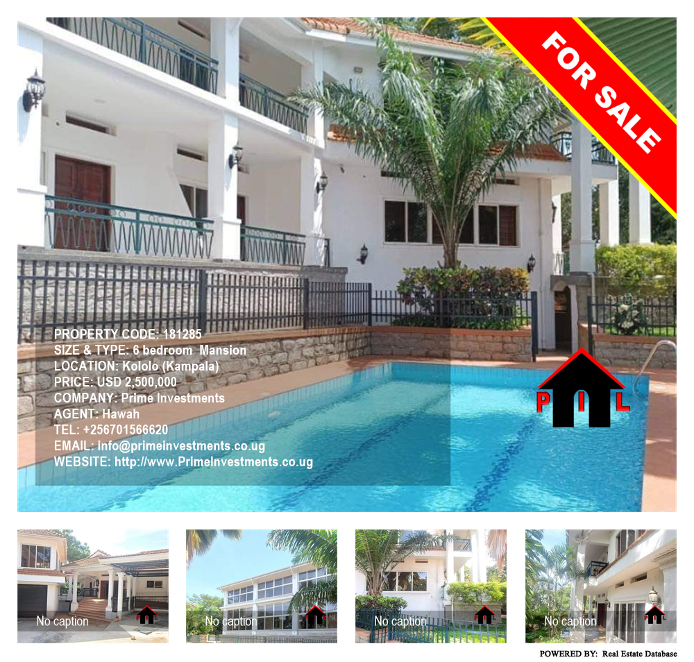 6 bedroom Mansion  for sale in Kololo Kampala Uganda, code: 181285