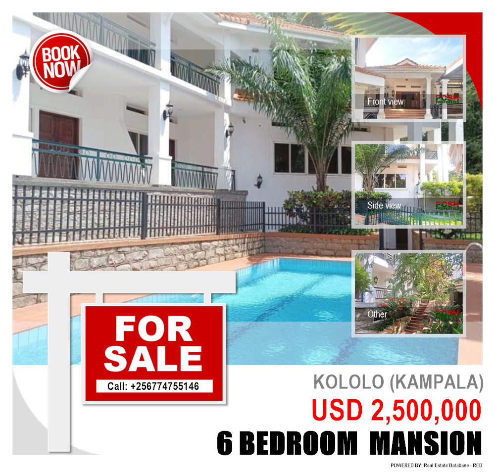 6 bedroom Mansion  for sale in Kololo Kampala Uganda, code: 181504