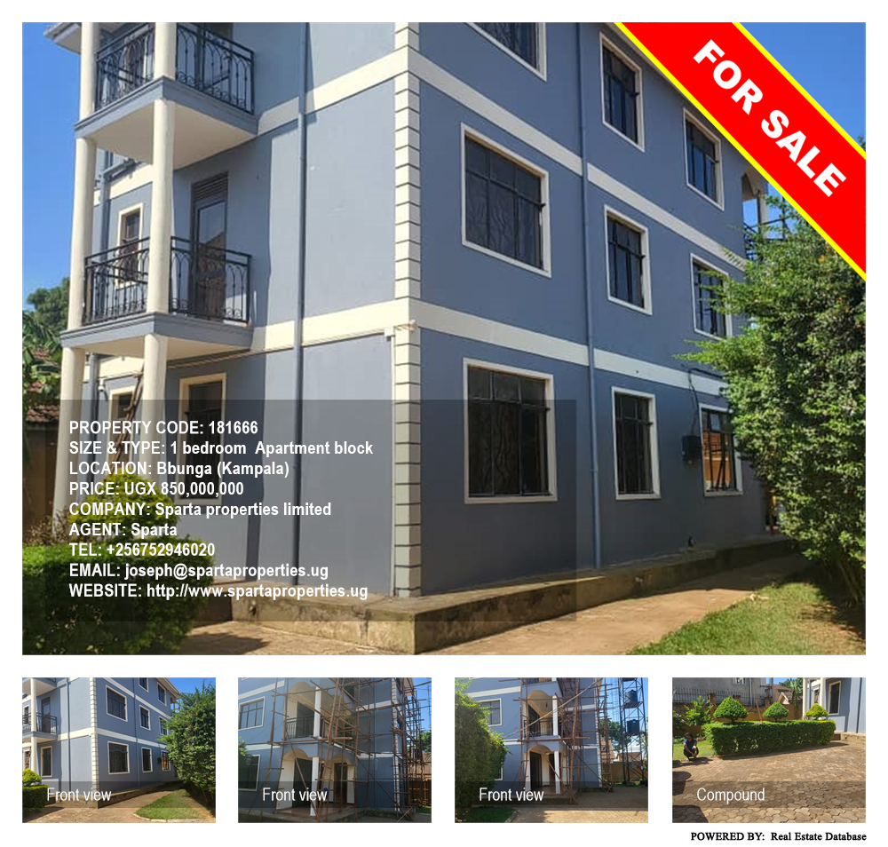 1 bedroom Apartment block  for sale in Bbunga Kampala Uganda, code: 181666