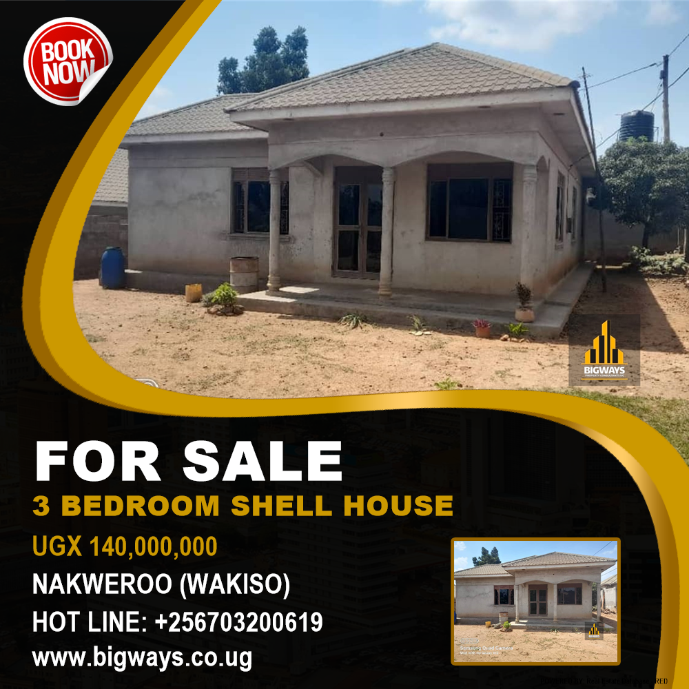 3 bedroom Shell House  for sale in Nakweroo Wakiso Uganda, code: 181773