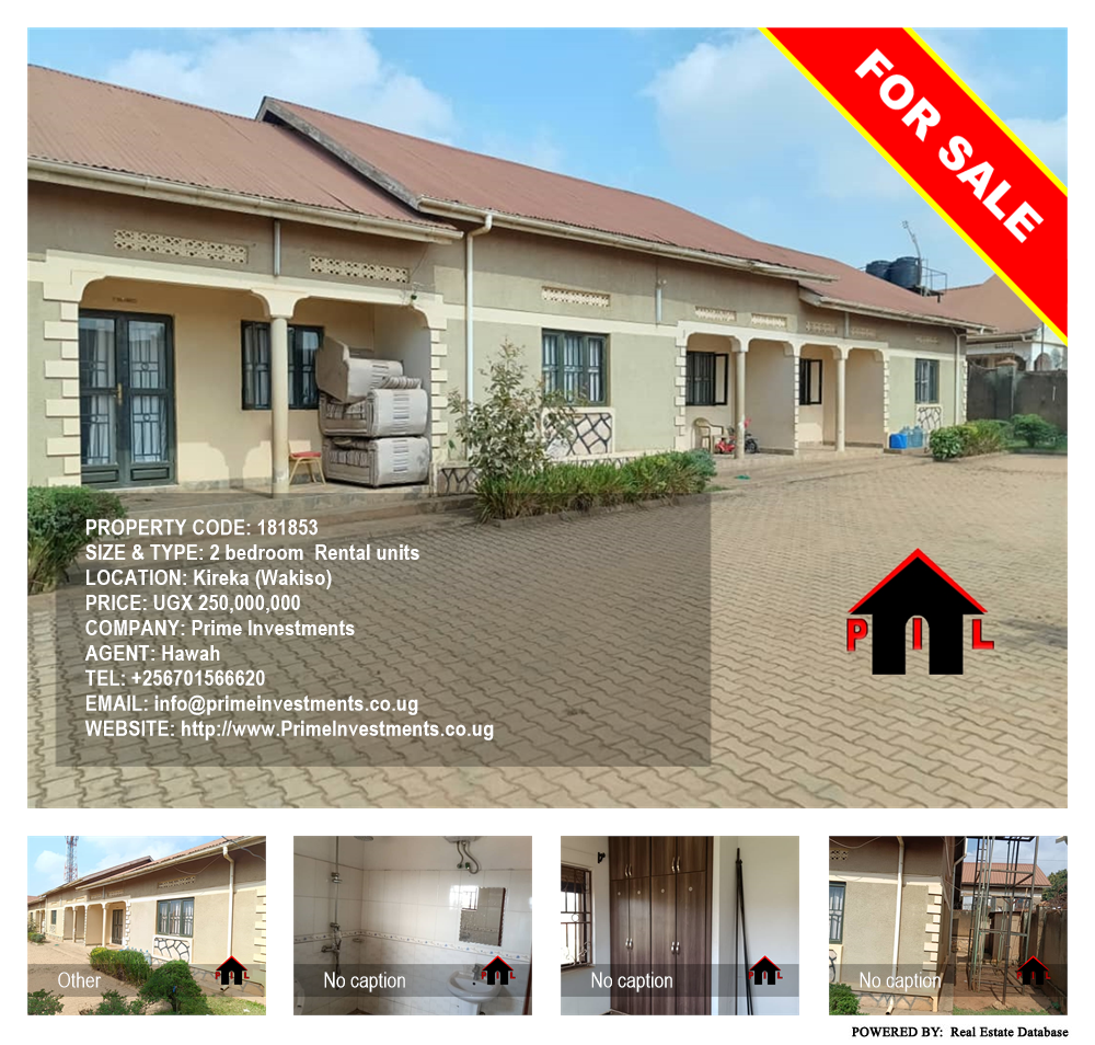 2 bedroom Rental units  for sale in Kireka Wakiso Uganda, code: 181853
