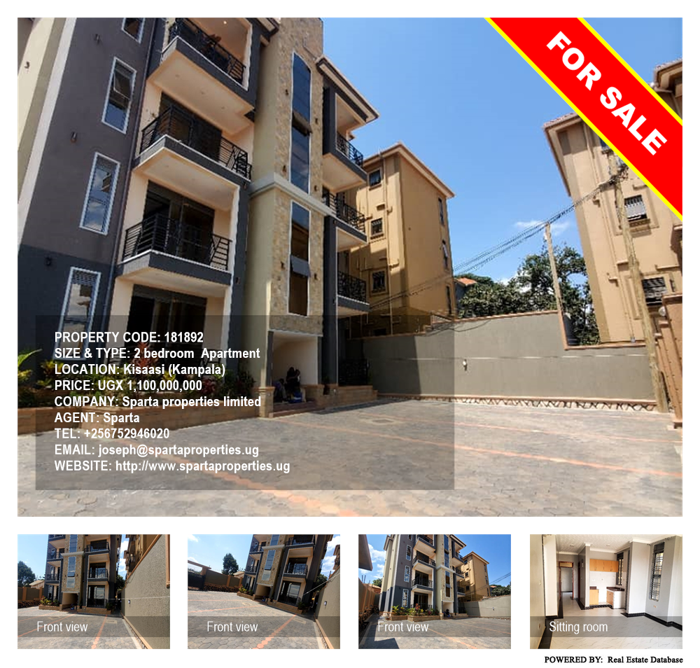 2 bedroom Apartment  for sale in Kisaasi Kampala Uganda, code: 181892