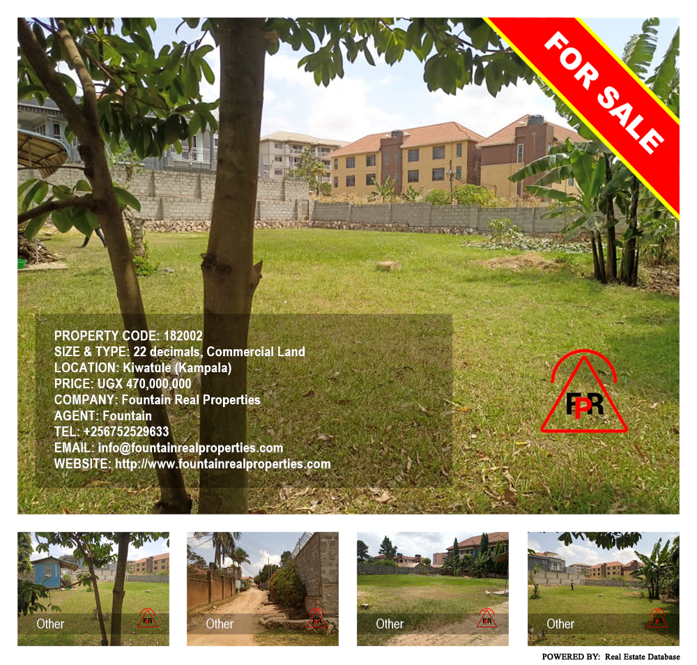 Commercial Land  for sale in Kiwaatule Kampala Uganda, code: 182002