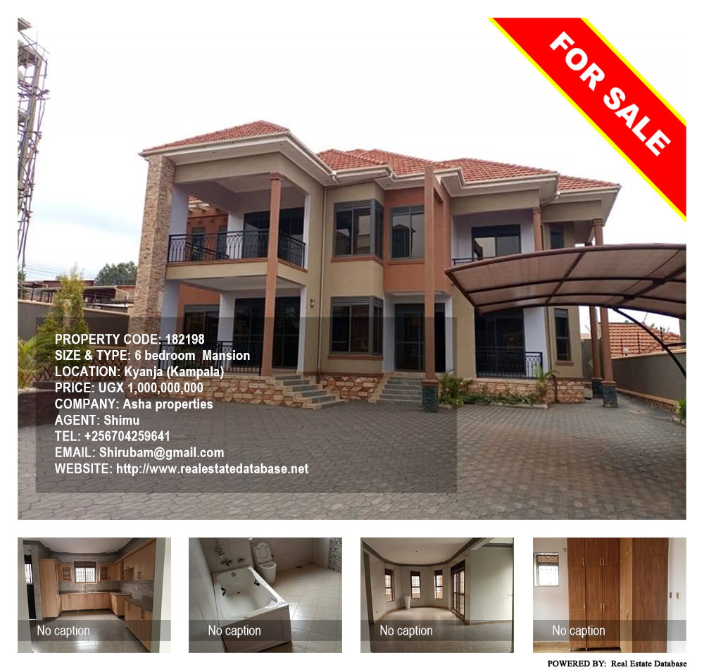 6 bedroom Mansion  for sale in Kyanja Kampala Uganda, code: 182198