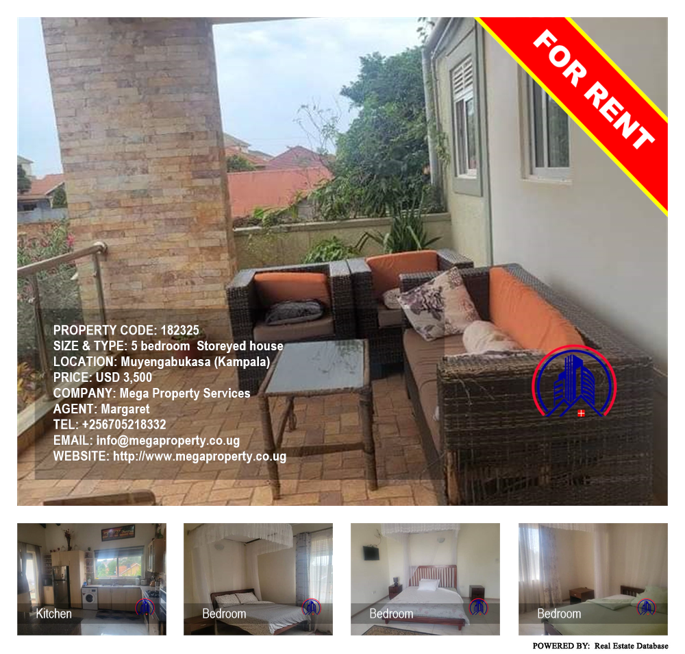 5 bedroom Storeyed house  for rent in Muyenga Kampala Uganda, code: 182325