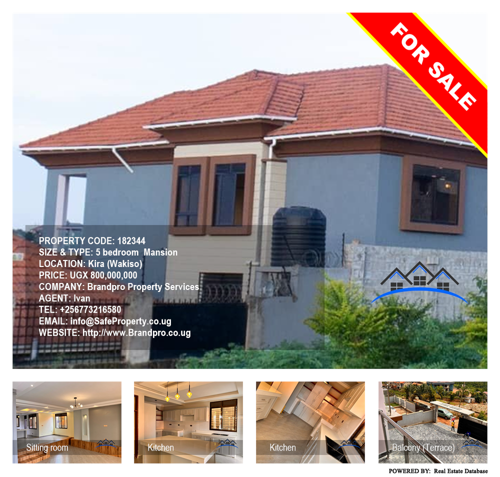 5 bedroom Mansion  for sale in Kira Wakiso Uganda, code: 182344