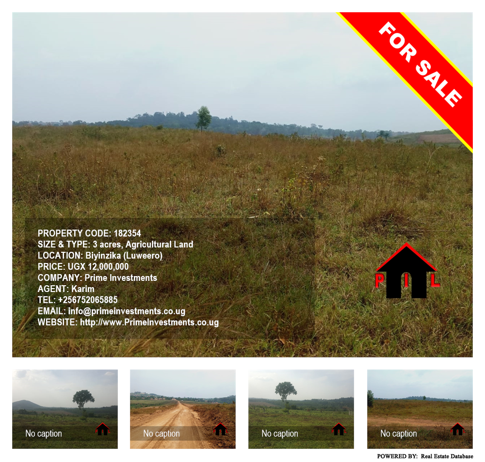 Agricultural Land  for sale in Biyinzika Luweero Uganda, code: 182354