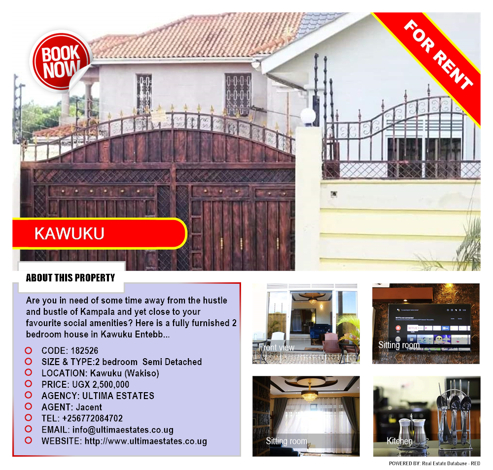2 bedroom Semi Detached  for rent in Kawuku Wakiso Uganda, code: 182526