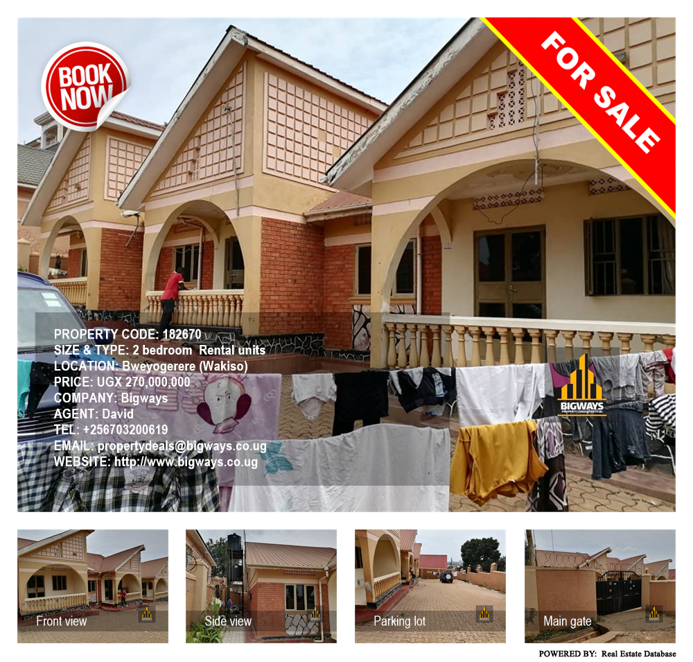 2 bedroom Rental units  for sale in Bweyogerere Wakiso Uganda, code: 182670