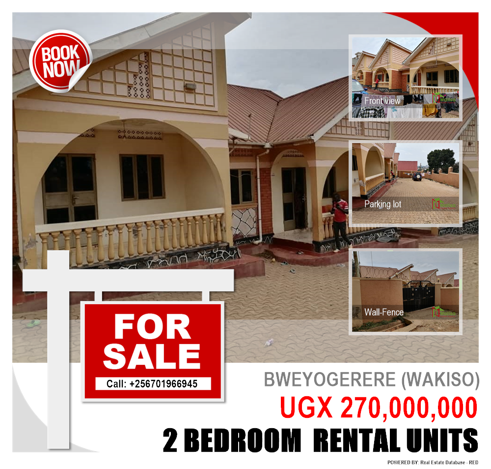 2 bedroom Rental units  for sale in Bweyogerere Wakiso Uganda, code: 182679