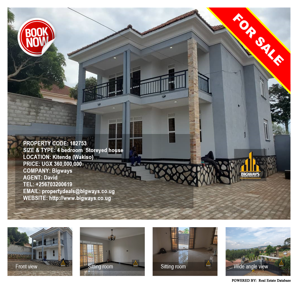 4 bedroom Storeyed house  for sale in Kitende Wakiso Uganda, code: 182753