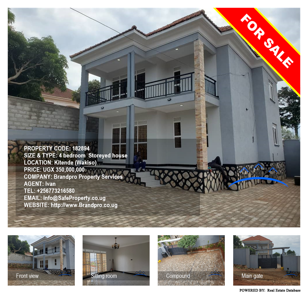 4 bedroom Storeyed house  for sale in Kitende Wakiso Uganda, code: 182894