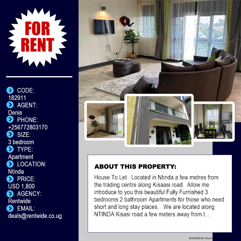 3 bedroom Apartment  for rent in Ntinda Kampala Uganda, code: 182911