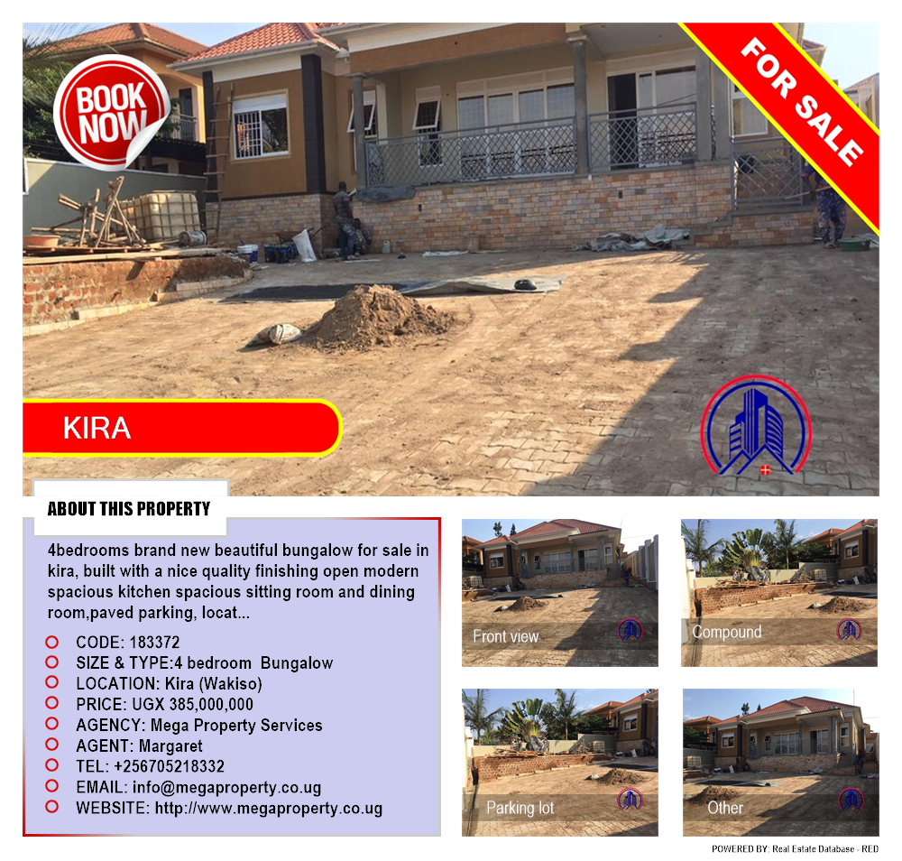 4 bedroom Bungalow  for sale in Kira Wakiso Uganda, code: 183372