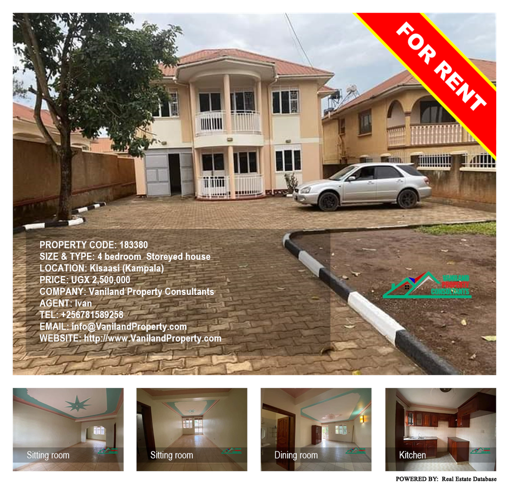 4 bedroom Storeyed house  for rent in Kisaasi Kampala Uganda, code: 183380