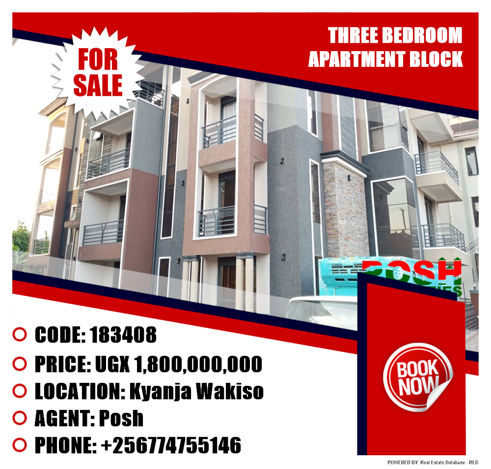 3 bedroom Apartment block  for sale in Kyanja Wakiso Uganda, code: 183408