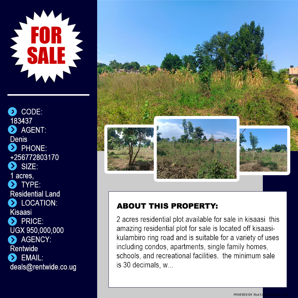 Residential Land  for sale in Kisaasi Kampala Uganda, code: 183437