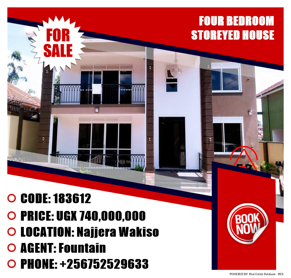 4 bedroom Storeyed house  for sale in Najjera Wakiso Uganda, code: 183612