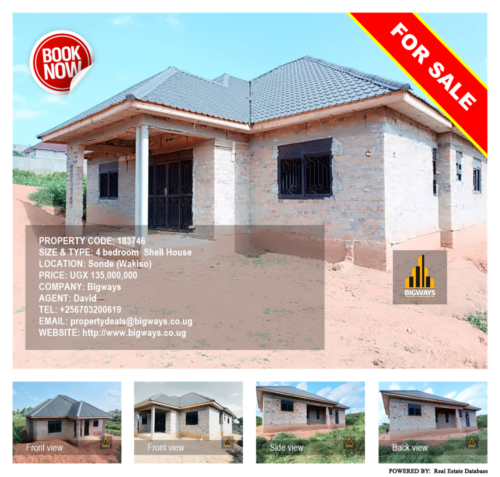 4 bedroom Shell House  for sale in Sonde Wakiso Uganda, code: 183746