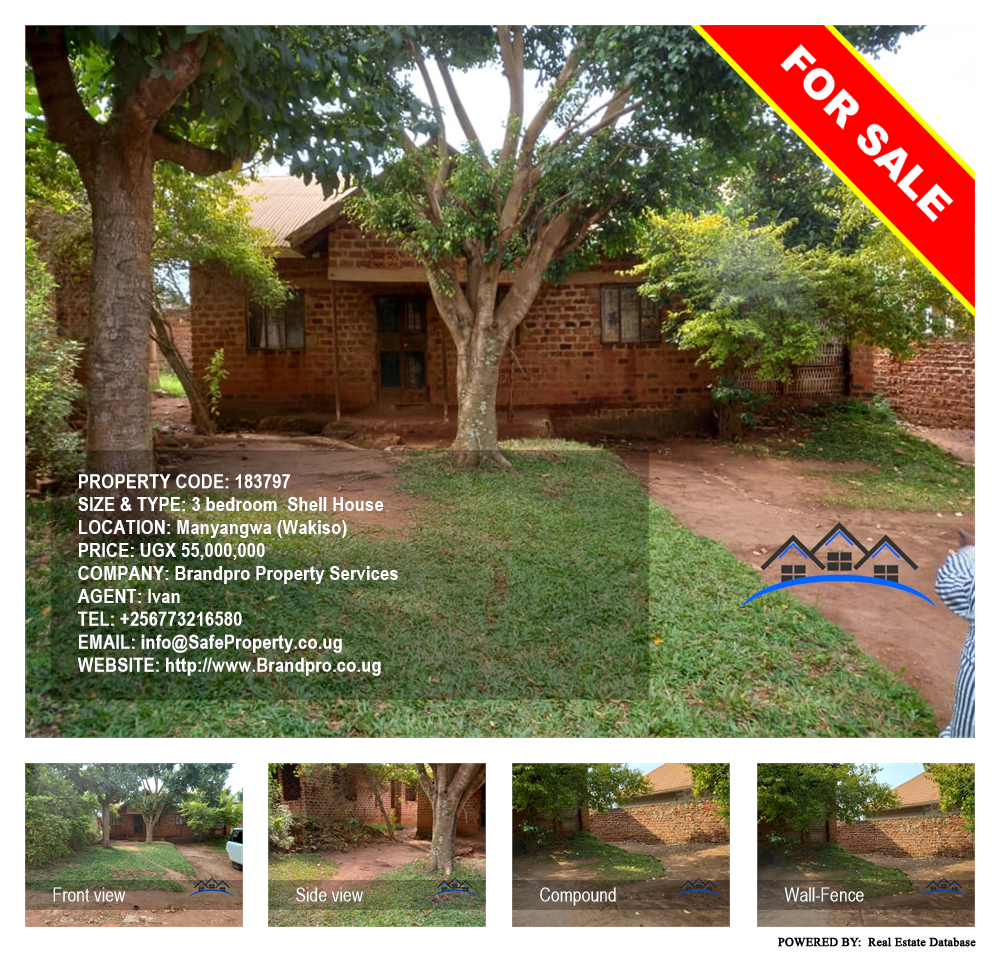 3 bedroom Shell House  for sale in Manyangwa Wakiso Uganda, code: 183797