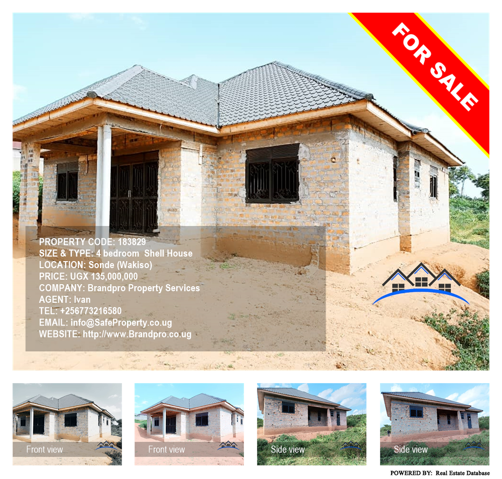 4 bedroom Shell House  for sale in Sonde Wakiso Uganda, code: 183829