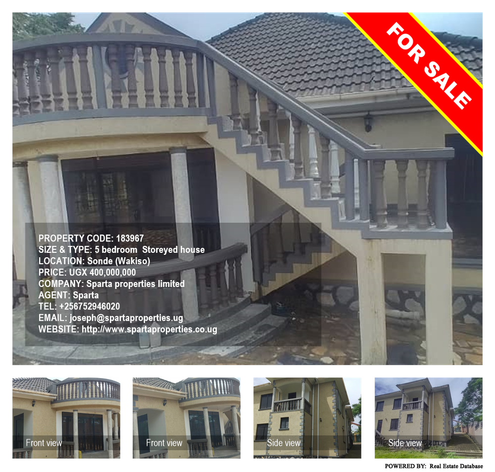 5 bedroom Storeyed house  for sale in Sonde Wakiso Uganda, code: 183967
