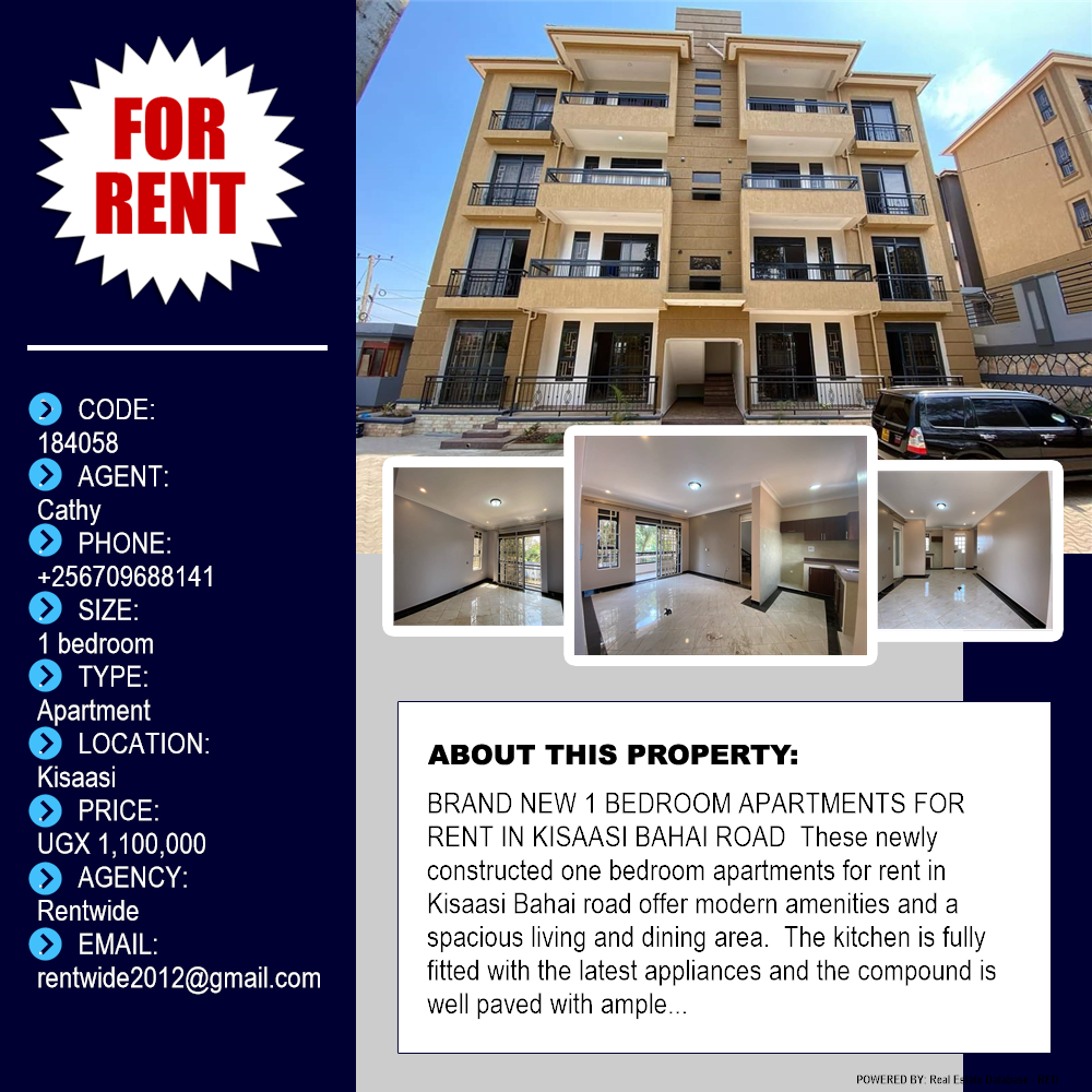 1 bedroom Apartment  for rent in Kisaasi Kampala Uganda, code: 184058