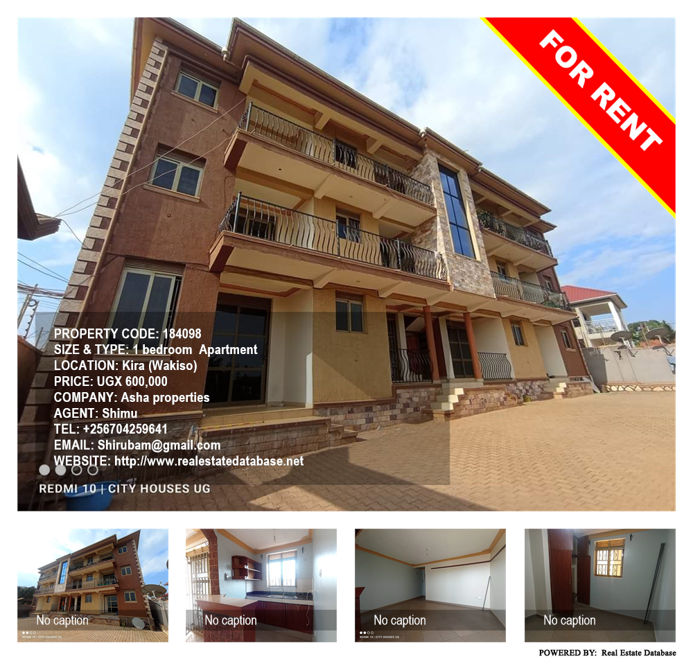 1 bedroom Apartment  for rent in Kira Wakiso Uganda, code: 184098