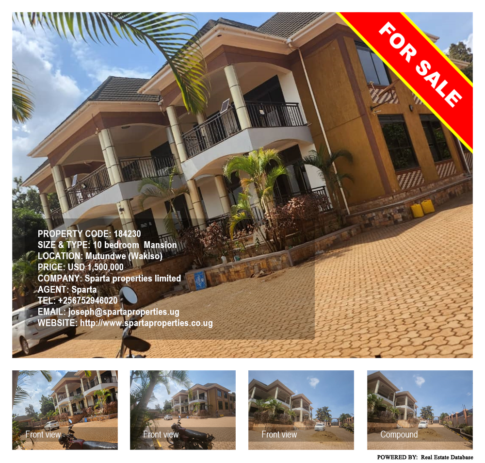 10 bedroom Mansion  for sale in Mutundwe Wakiso Uganda, code: 184230