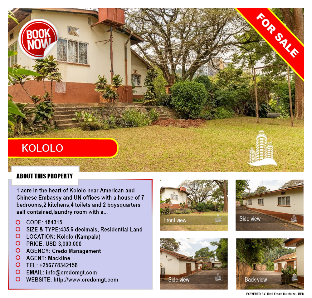 Residential Land  for sale in Kololo Kampala Uganda, code: 184315