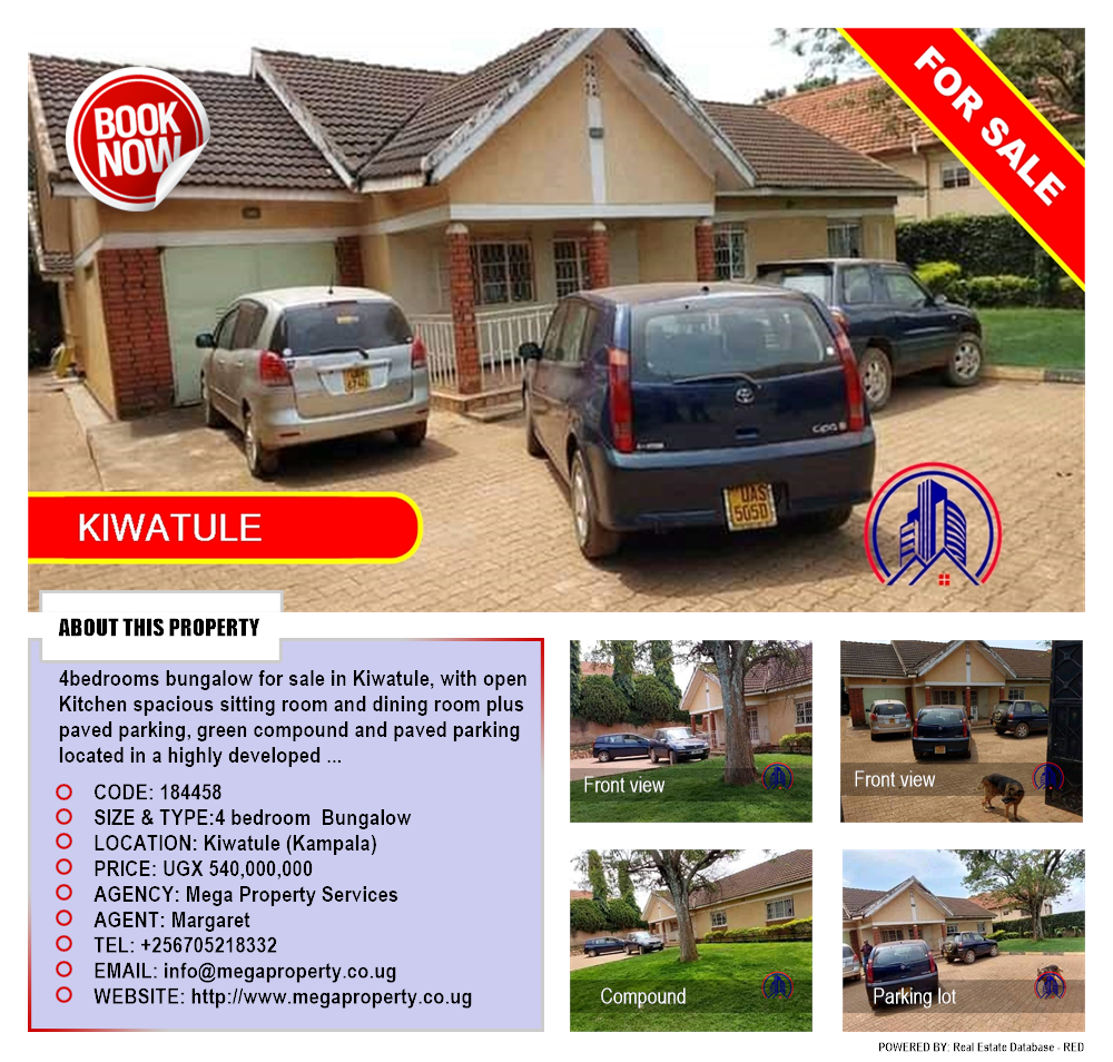 4 bedroom Bungalow  for sale in Kiwaatule Kampala Uganda, code: 184458