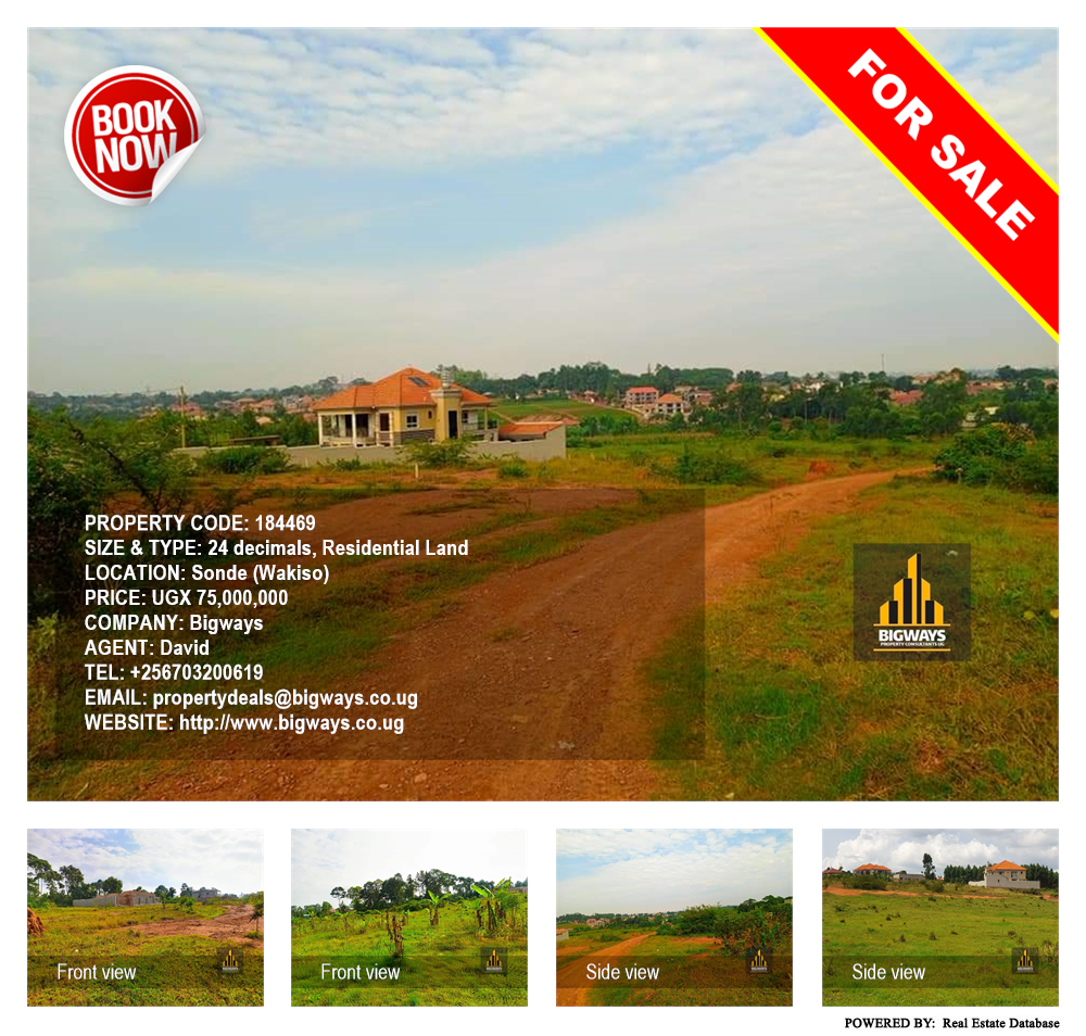 Residential Land  for sale in Sonde Wakiso Uganda, code: 184469