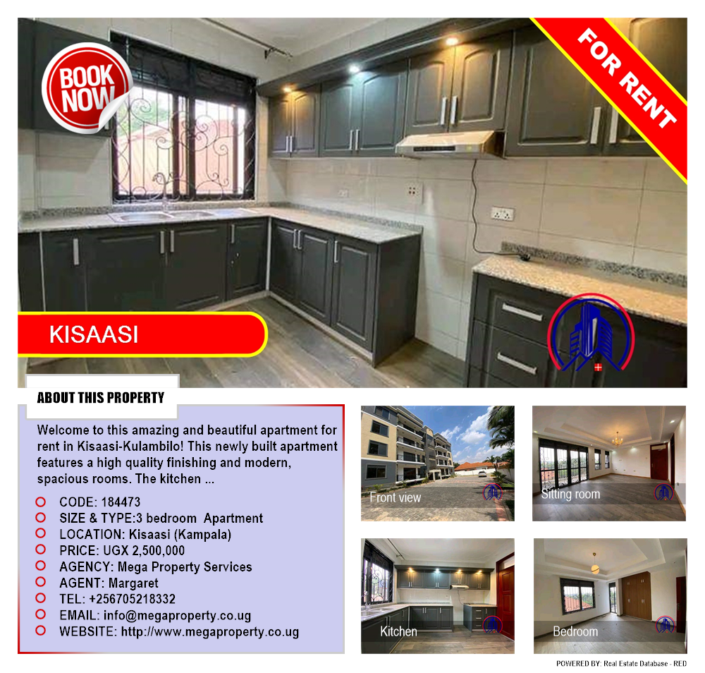3 bedroom Apartment  for rent in Kisaasi Kampala Uganda, code: 184473