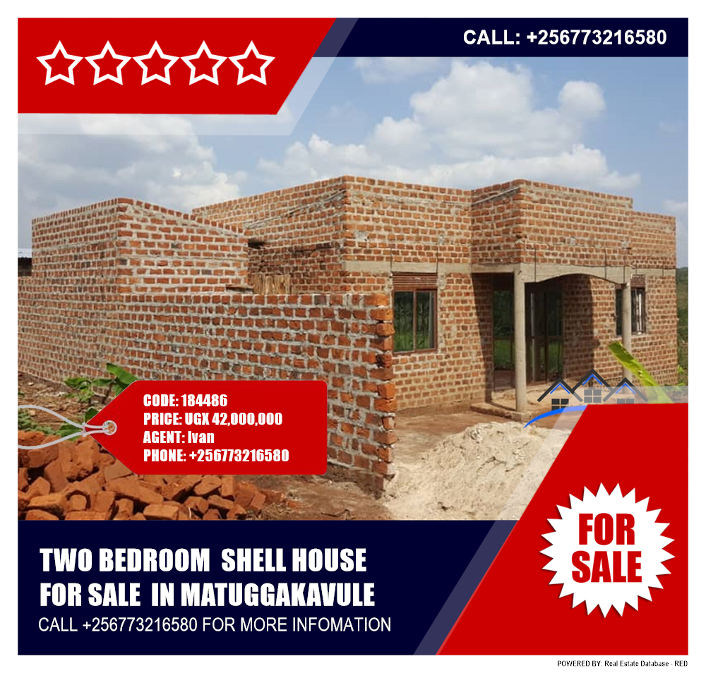 2 bedroom Shell House  for sale in Matugga Wakiso Uganda, code: 184486