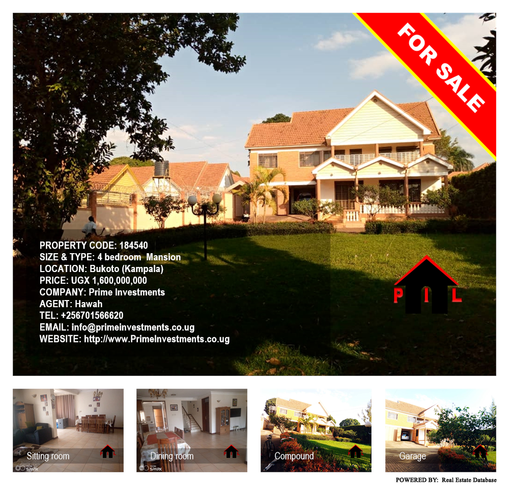 4 bedroom Mansion  for sale in Bukoto Kampala Uganda, code: 184540