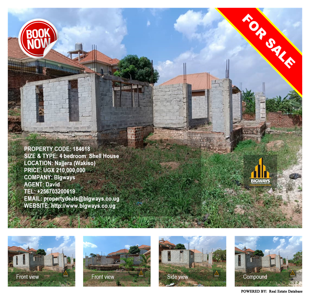 4 bedroom Shell House  for sale in Najjera Wakiso Uganda, code: 184618