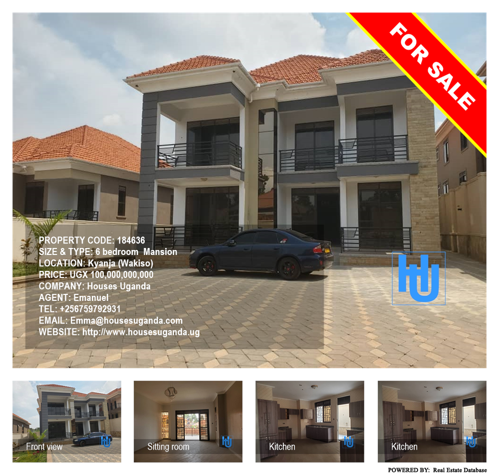 6 bedroom Mansion  for sale in Kyanja Wakiso Uganda, code: 184636