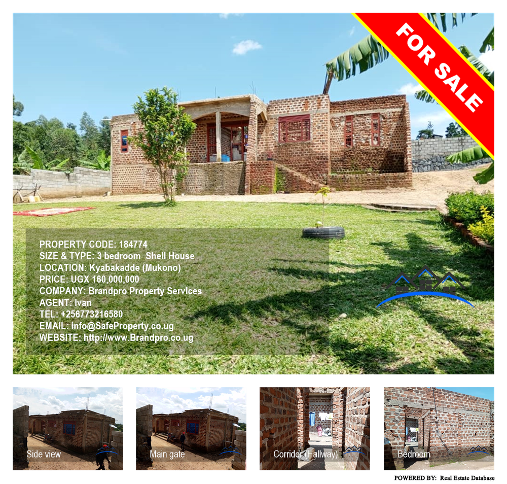 3 bedroom Shell House  for sale in Kyabakadde Mukono Uganda, code: 184774