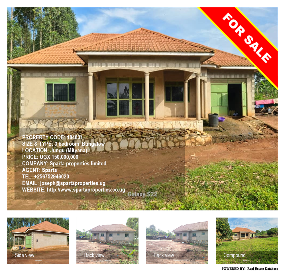 3 bedroom Bungalow  for sale in Jungu Mityana Uganda, code: 184831