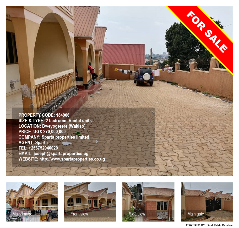 2 bedroom Rental units  for sale in Bweyogerere Wakiso Uganda, code: 184906