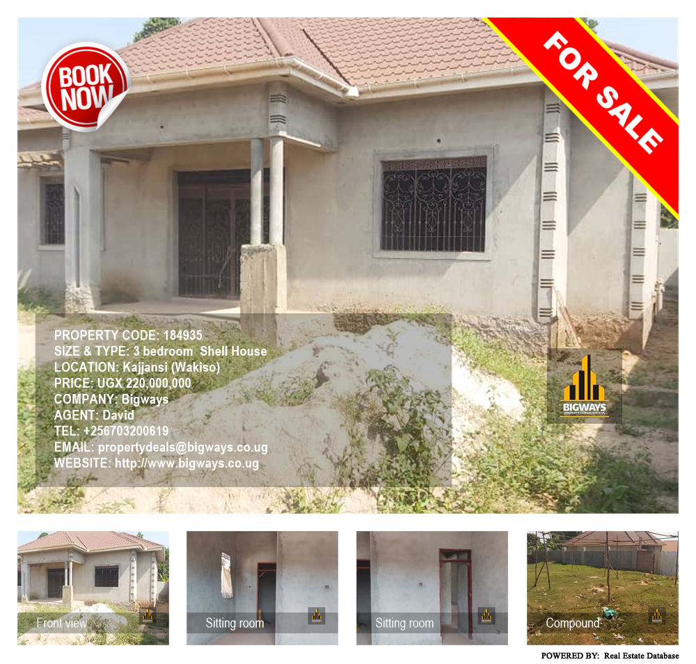 3 bedroom Shell House  for sale in Kajjansi Wakiso Uganda, code: 184935