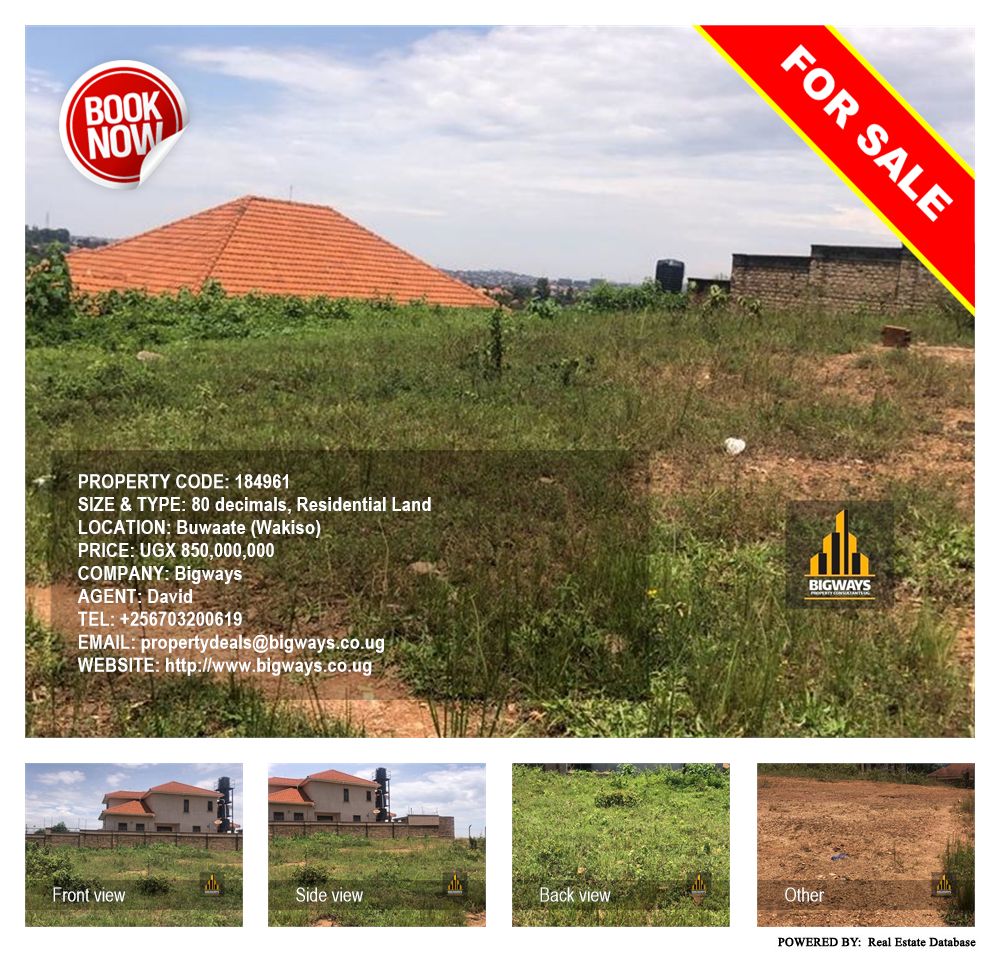 Residential Land  for sale in Buwaate Wakiso Uganda, code: 184961