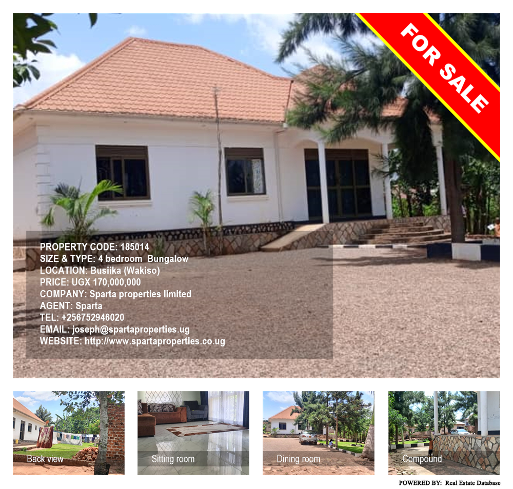 4 bedroom Bungalow  for sale in Busiika Wakiso Uganda, code: 185014