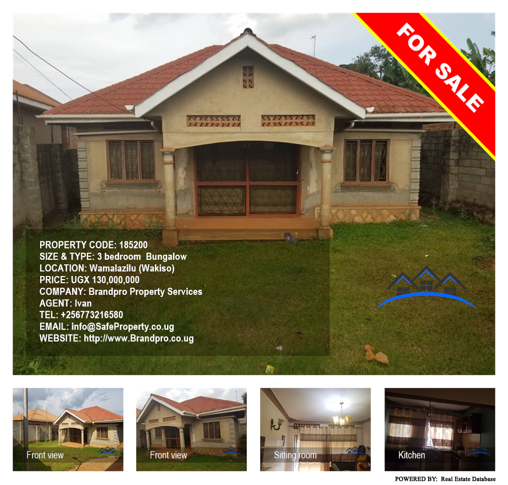3 bedroom Bungalow  for sale in Wamalazilu Wakiso Uganda, code: 185200