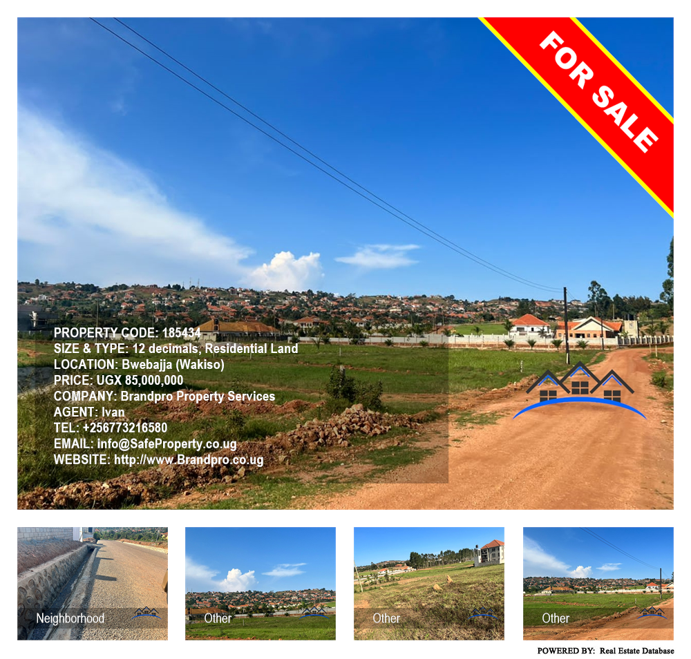 Residential Land  for sale in Bwebajja Wakiso Uganda, code: 185434