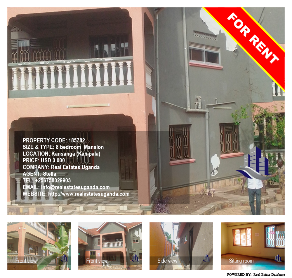 8 bedroom Mansion  for rent in Kansanga Kampala Uganda, code: 185782