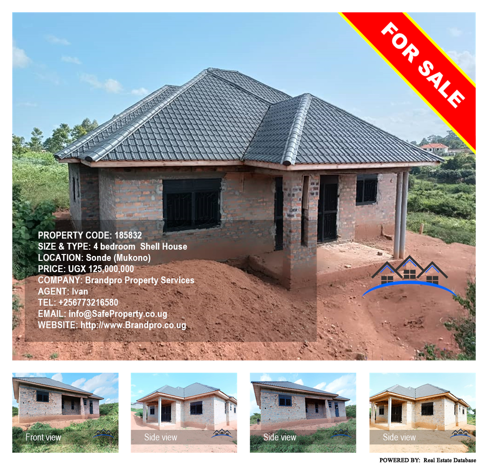 4 bedroom Shell House  for sale in Sonde Mukono Uganda, code: 185832