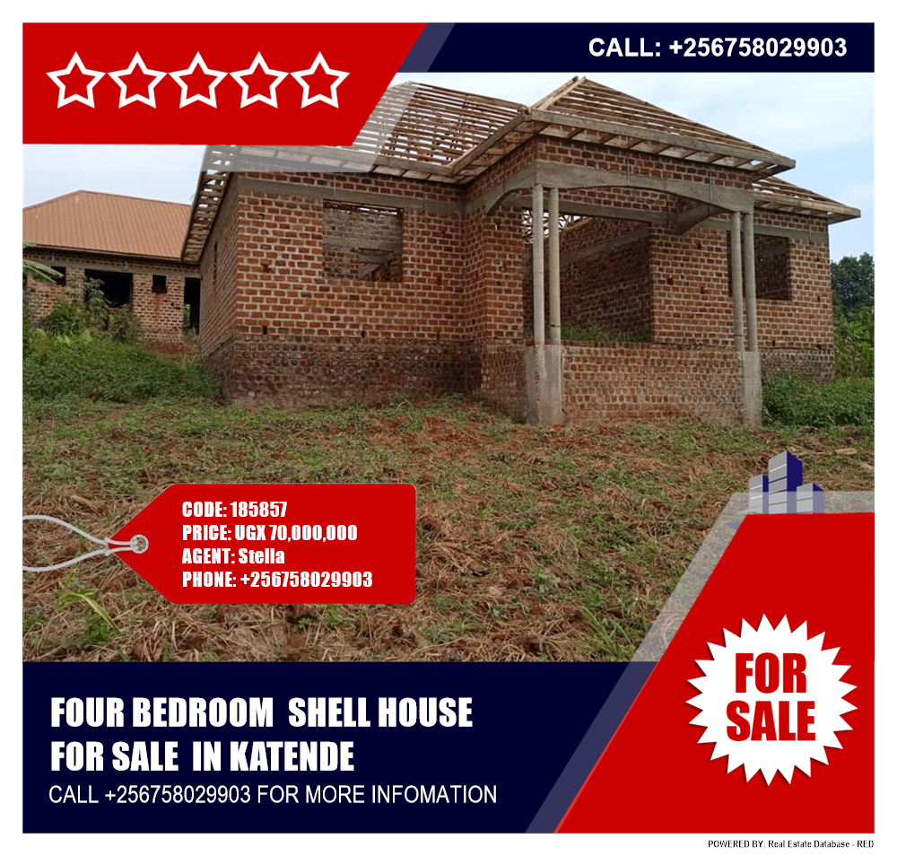 4 bedroom Shell House  for sale in Katende Wakiso Uganda, code: 185857