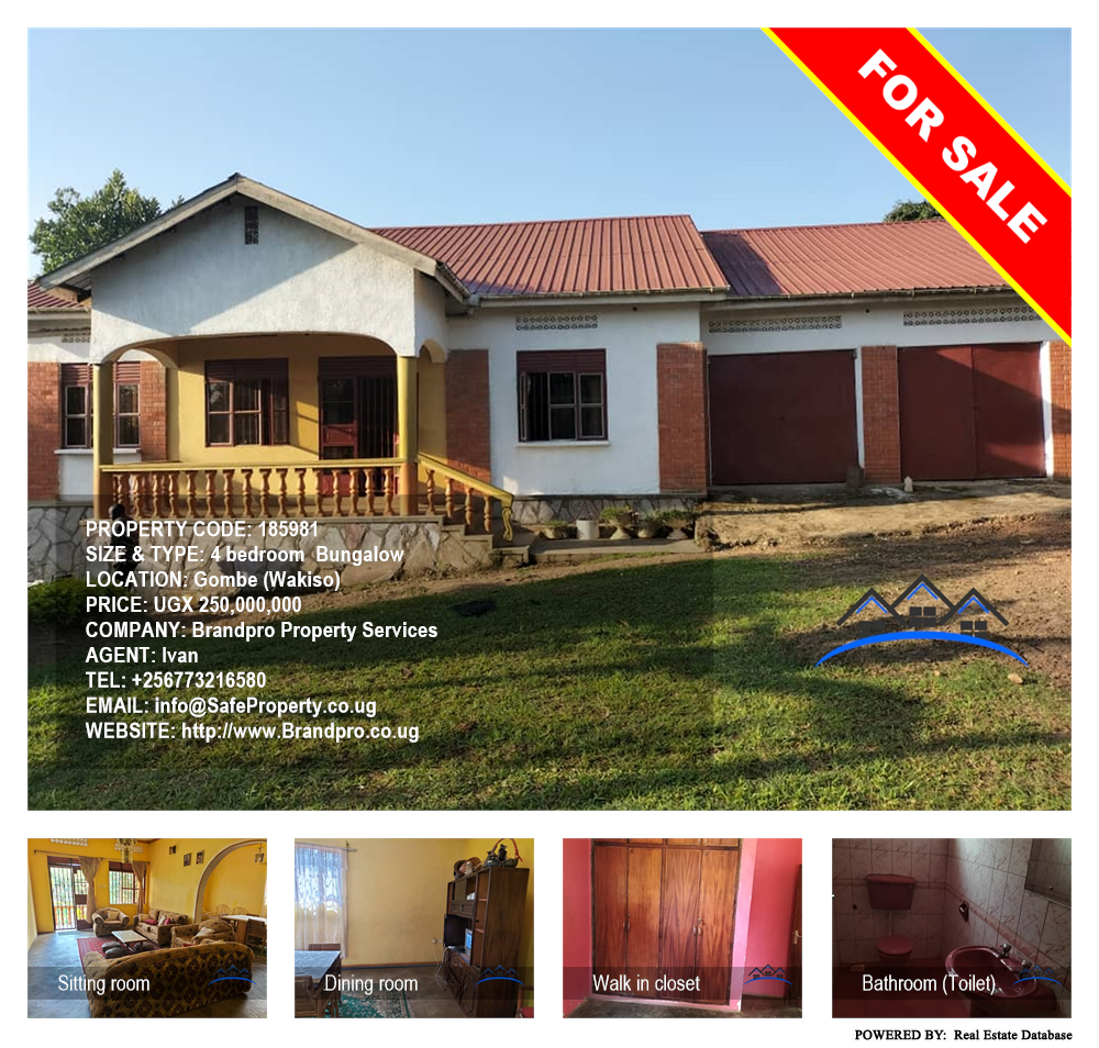 4 bedroom Bungalow  for sale in Gombe Wakiso Uganda, code: 185981