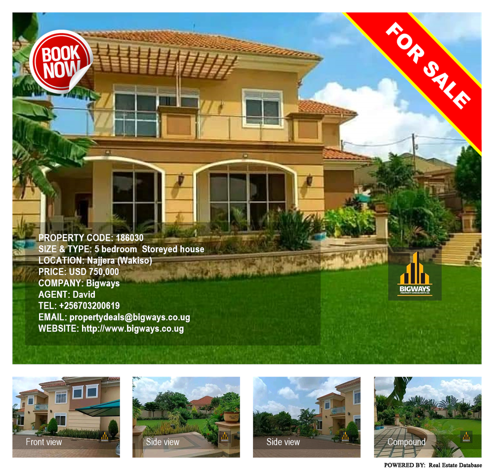 5 bedroom Storeyed house  for sale in Najjera Wakiso Uganda, code: 186030
